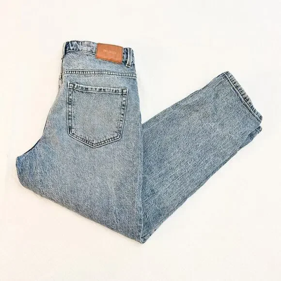 Zara Straight Leg Vintage Wash Denim Jeans Size 8 - Picture 4 of 7